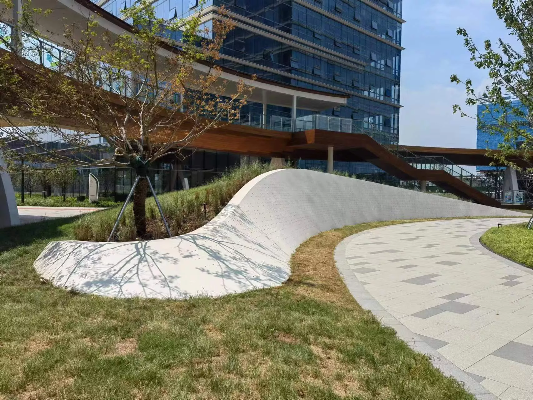 UHPC水磨石景观树池坐凳